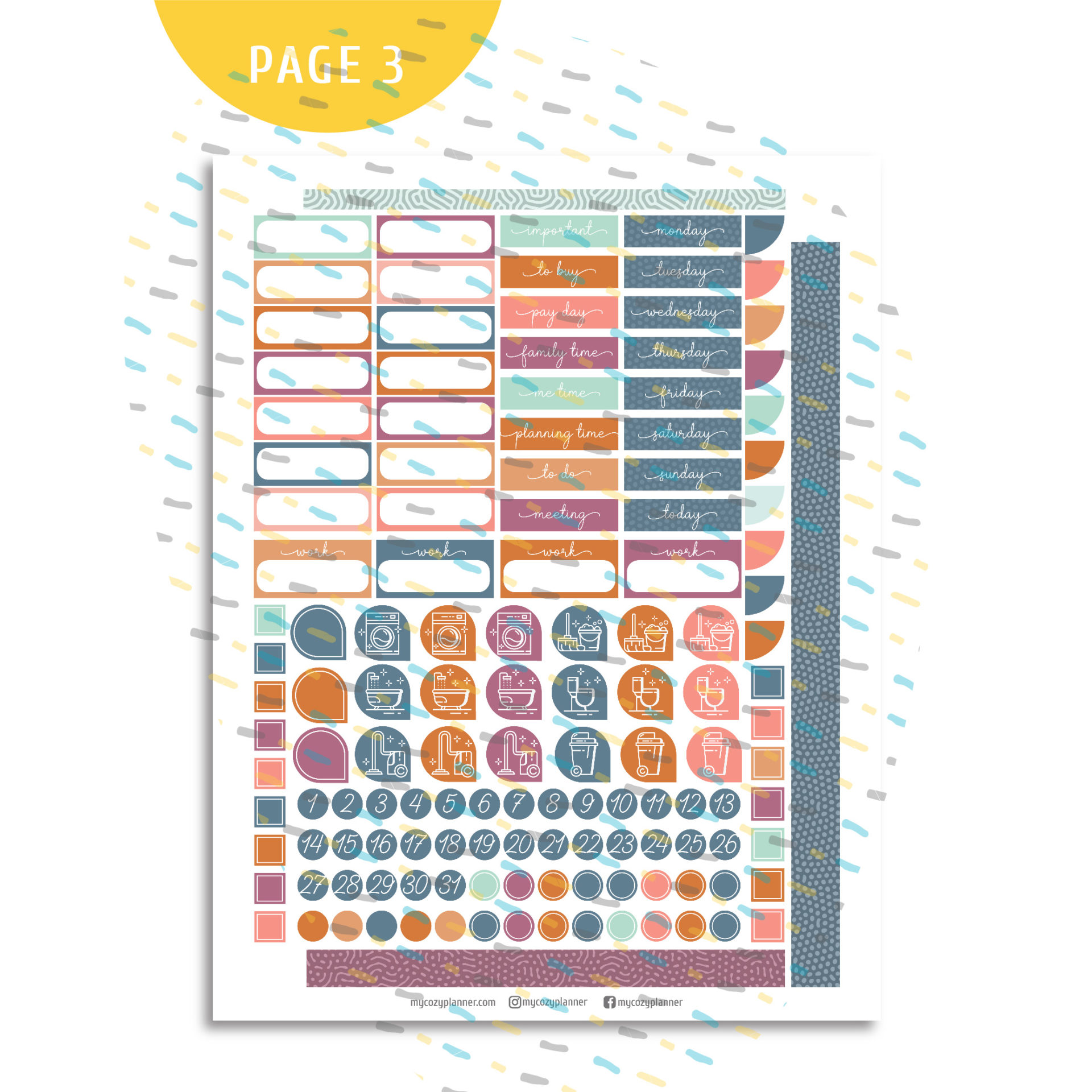 Printables - Planner & Calendar Stickers 01